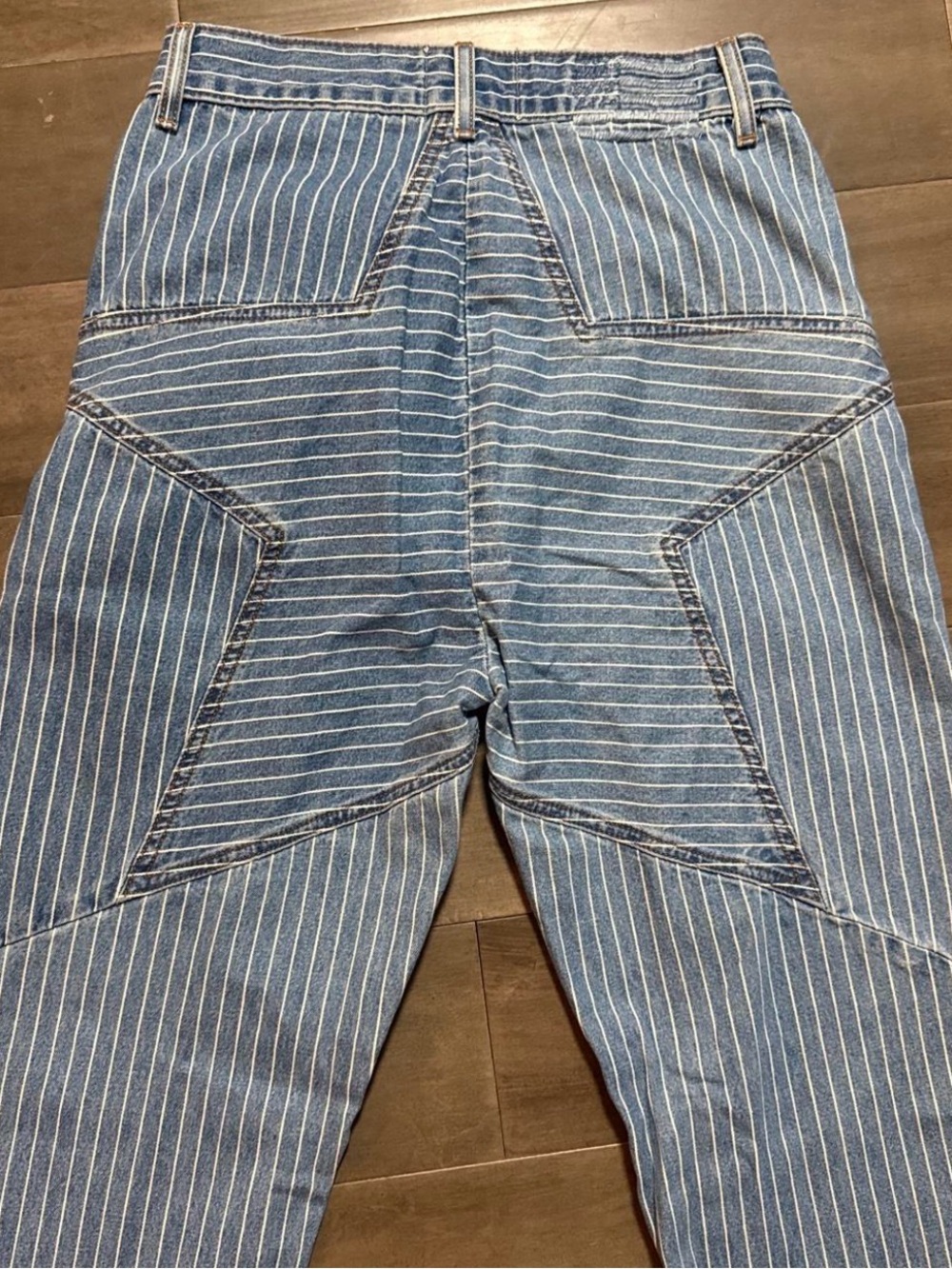 Revice Denim Pinstripe Star Flare Jeans Size 31 High Rise Retro Y2K - Picture 3 of 7